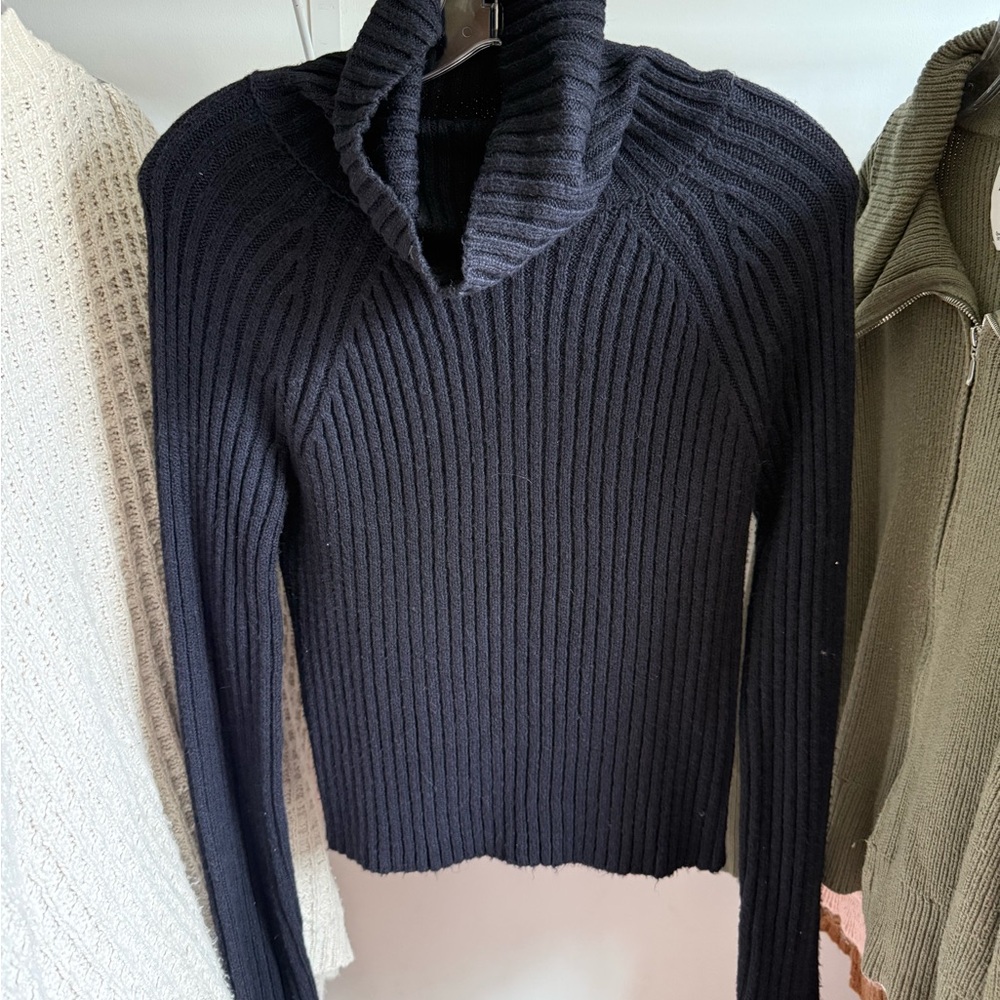 American Eagle Outfitters Black Cowl Neck Sweater